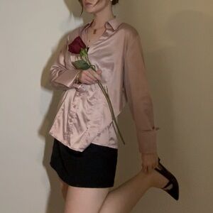 Worthington Satin Blouse in Soft Pink valentines old money chic 2026
